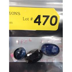 3 Blue Sapphires - 173.4 CTW
