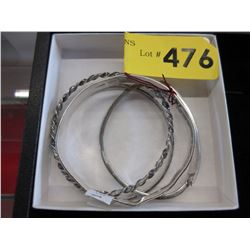 4 Silver bangle bracelets