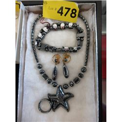 4 Pieces of Hematite/Black Alaskan Diamond jewelry