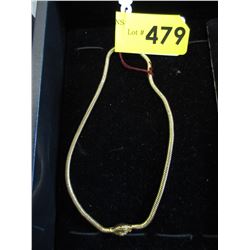 9 KT Gold -  Vintage snake bracelet with Ruby eyes