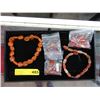 Image 1 : Amber & Carnelian Agate beads