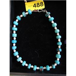 New - Arizona Turquoise & White Coral bead necklace