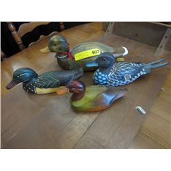 4 Collectible wood ducks