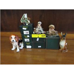 2 Dogs & 5 Boyd Bears figurines