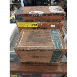4 Vintage wood cigar boxes