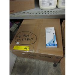 Case of black ball point pens