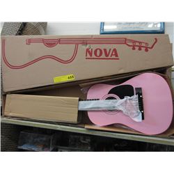 New - Pink child size acoustic guitar