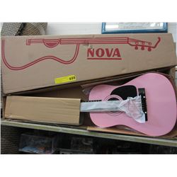 New - Pink child size acoustic guitar