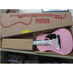 New - Pink child size acoustic guitar