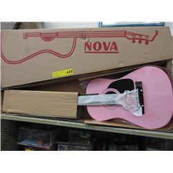 New - Pink child size acoustic guitar