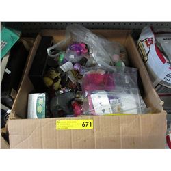 Large box of toys & other assorted items