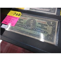 1937 Canadian 1 Dollar banknote