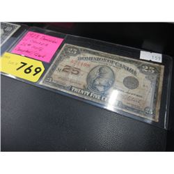 1923 Canadian .25 Cent banknote