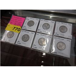 7 Canadian Silver Quarters