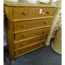 Oak 5 Drawer Dresser