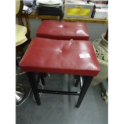 2 Leather Seat Bar Stools - 2 Times the Money