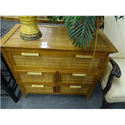 Wicker Accent 1 Over 4 Chest of Drawers