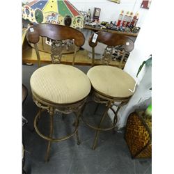 2 Metal Padded Swivel Seat Stools - 2 Times the Money