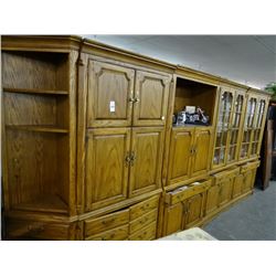 Huge Oak Bookcase - Bar - Server - Curio Cabinet