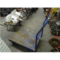 Blue Flatbed Warehouse Cart