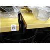 Image 2 : 8' Butcher Block High Top Hall Table w/High Gloss Clear Top, Metal Base & Foot Rests