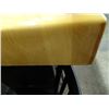 Image 5 : 8' Butcher Block High Top Hall Table w/High Gloss Clear Top, Metal Base & Foot Rests