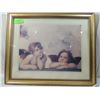 Image 1 : MICHELANGELO CHERUB PAINTING FRAMED