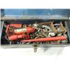 Image 3 : METAL TOOL BOX WITH ASSORTED TOOLS & PARTS