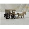 Image 1 : ANTIQUE CAST IRON HORSE W/ MILK WAGON
