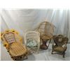 Image 2 : LOT 4 ASSORTED WICKER DOLL FURNITURE