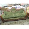 Image 1 : VICTORIAN GREEN VELVET PARLOR SOFA