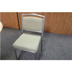 BEIGE METAL FRAMED STACKING CHAIR