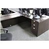 Image 2 : MIDNIGHT OAK L-SHAPE EXECUTIVE DESK ( REVERSIBLE RETURN )