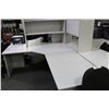 Image 2 : GREY 6' X 8' CORNER WORK STATION WITH HUTCH