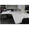 Image 2 : GREY 6' X 8' CORNER WORK STATION WITH HUTCH
