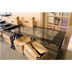 5' METAL AND GLASS OFFICE DESK