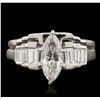 Image 1 : 14KT White Gold EGL Certified 1.70ctw Diamond Ring