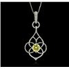 Image 1 : 14-18KT White Gold 1.46ctw Diamond Pendant With Chain