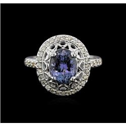 14KT White Gold 2.56ct Tanzanite and Diamond Ring