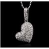 Image 1 : 14KT White Gold 0.78ctw Diamond Pendant With Chain