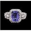 Image 1 : 14KT White Gold 2.14ct Tanzanite and Diamond Ring
