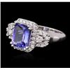 Image 2 : 14KT White Gold 2.14ct Tanzanite and Diamond Ring