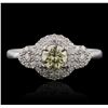 Image 1 : 14KT White Gold GIA Certified 0.88ctw Diamond Ring