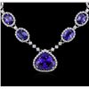 Image 2 : 14KT White Gold 18.07ctw Tanzanite and Diamond Necklace