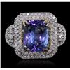 Image 1 : 14KT Two-Tone Gold 5.37ct Tanzanite and Diamond Ring