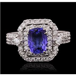 14KT White Gold 1.61ct Tanzanite and Diamond Ring