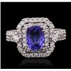 Image 1 : 14KT White Gold 1.61ct Tanzanite and Diamond Ring