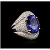 Image 2 : 18KT White Gold 8.30ct Tanzanite and Diamond Ring
