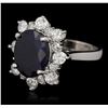 Image 3 : 14KT White Gold 5.49ct Sapphire and Diamond Ring