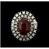 Image 1 : 14KT White Gold 4.53ct Ruby and Diamond Ring